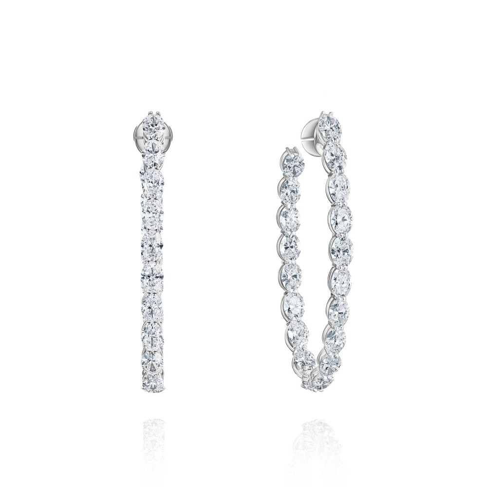 Earring, 18-carat white gold with diamonds