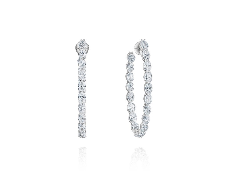 Earring, 18-carat white gold with diamonds