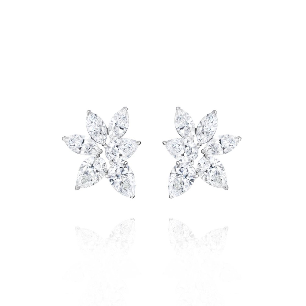 Earring, 18-carat white gold with diamonds