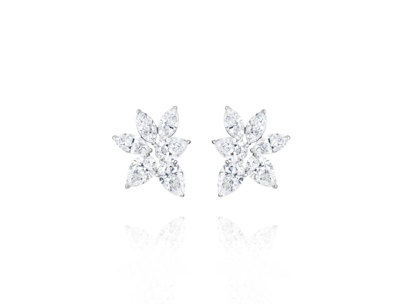 Earring, 18-carat white gold with diamonds