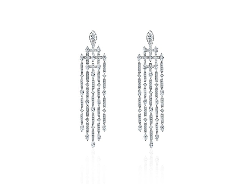 Earring, 18-carat white gold with diamonds