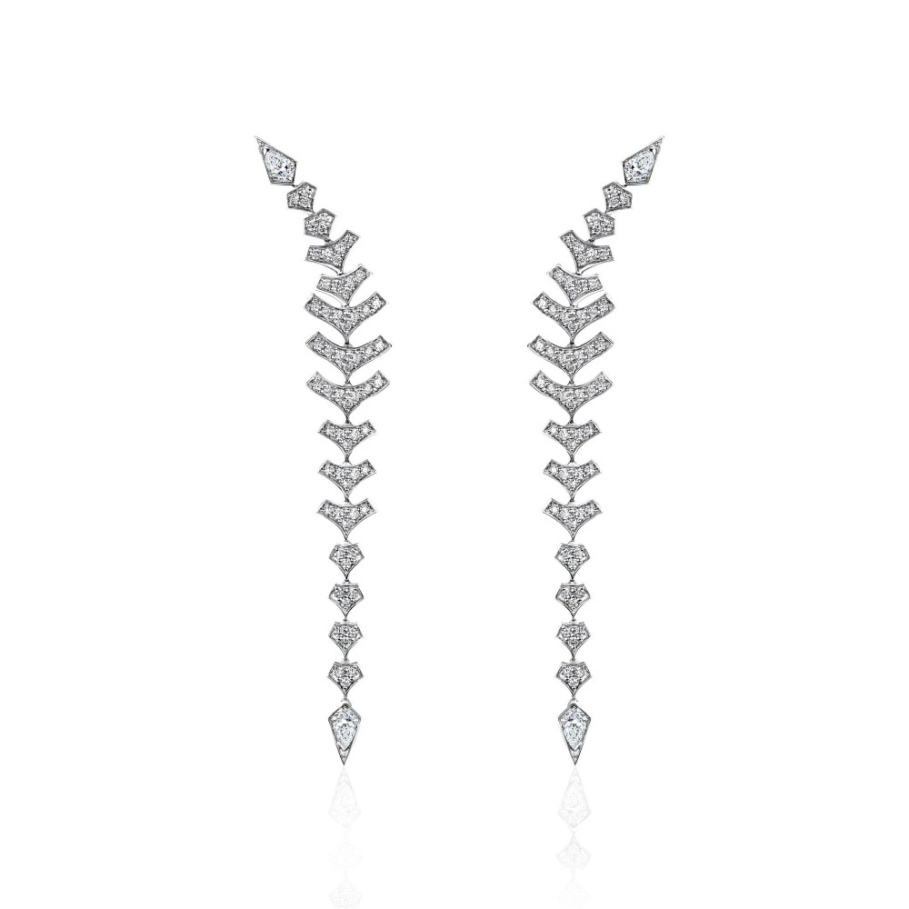 Earring, 18-carat white gold with diamonds