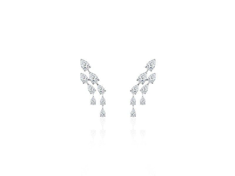 Earring, 18-carat white gold with diamonds