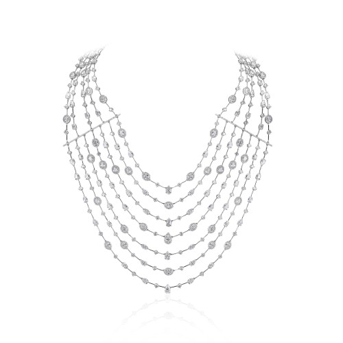 Necklace, 18-carat white gold with diamonds