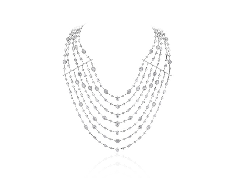 Necklace, 18-carat white gold with diamonds