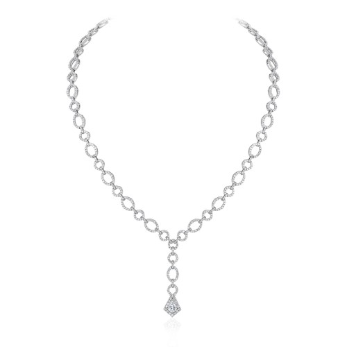 Necklace, 18-carat white gold with diamonds