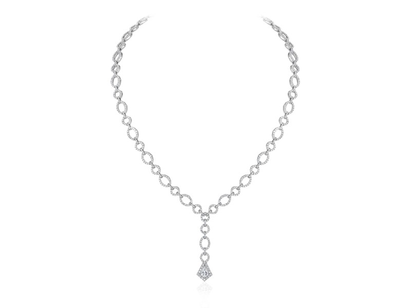 Necklace, 18-carat white gold with diamonds