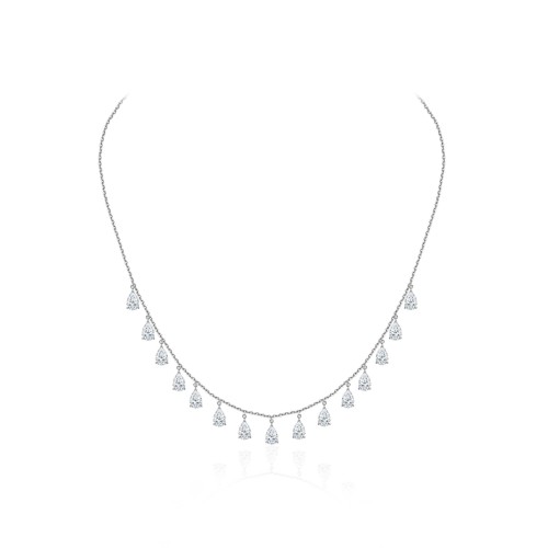 Necklace, 18-carat white gold with diamonds