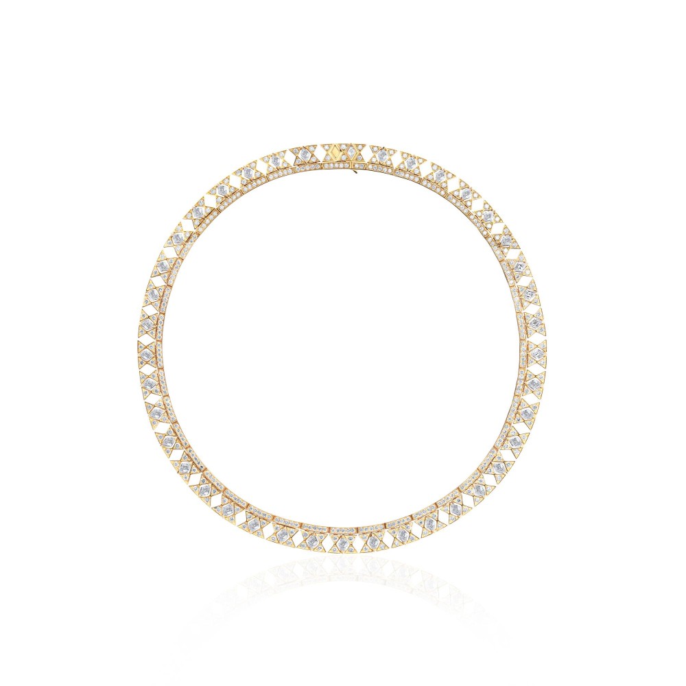 Necklace, 18-carat yellow gold with diamonds