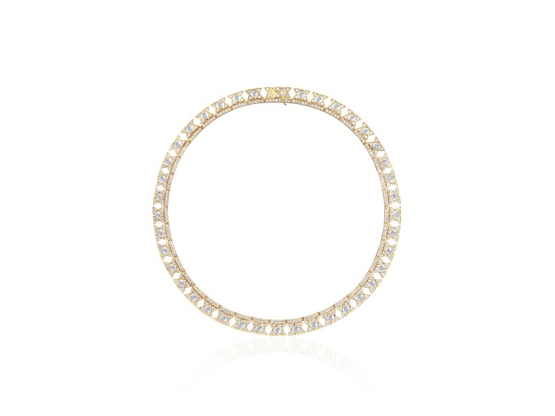 Necklace, 18-carat yellow gold with diamonds