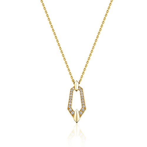 Necklace, 18-carat yellow gold with diamonds