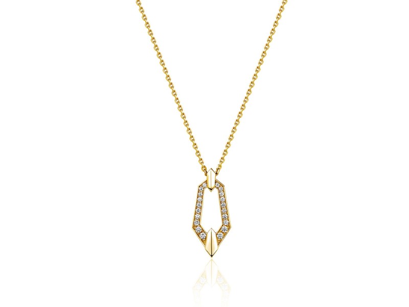 Necklace, 18-carat yellow gold with diamonds