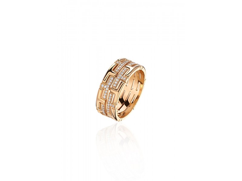 Ring, 18-carat pink gold with diamonds