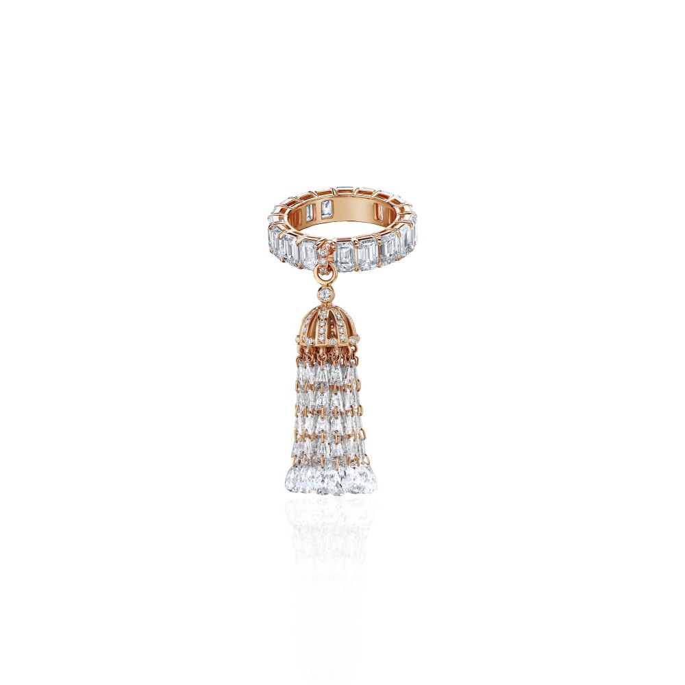 Ring, 18-carat pink gold with diamonds