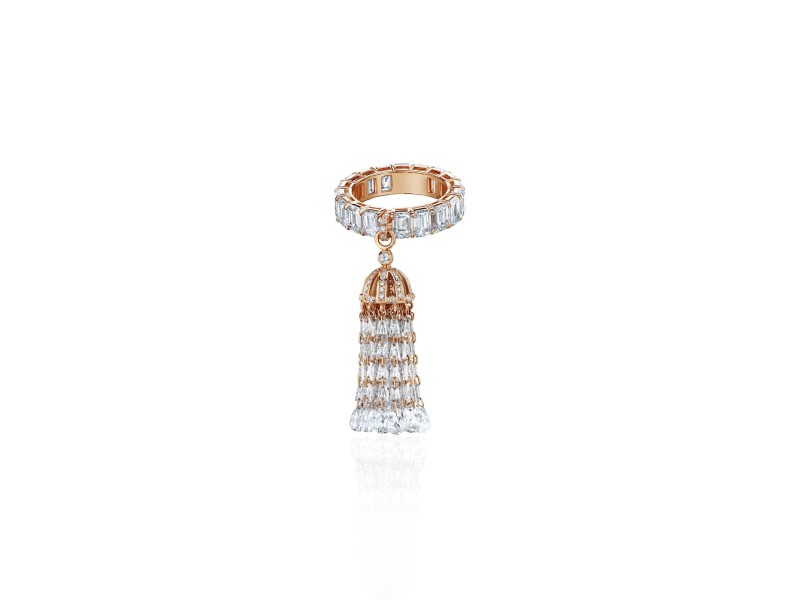 Ring, 18-carat pink gold with diamonds