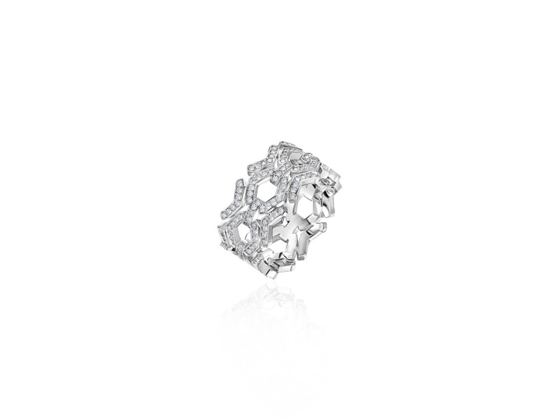 Ring, 18-carat white gold with diamonds