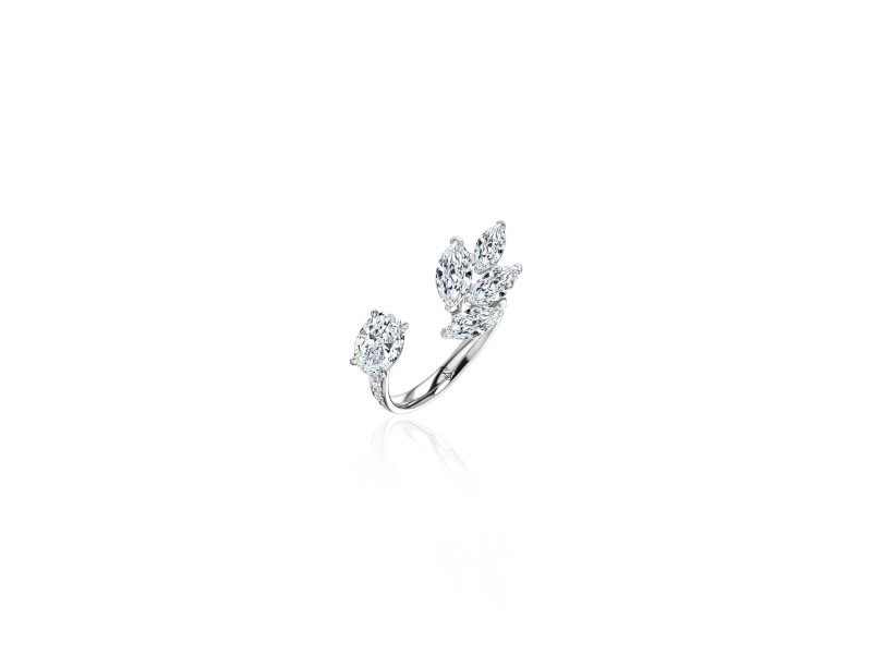 Ring, 18-carat white gold with diamonds