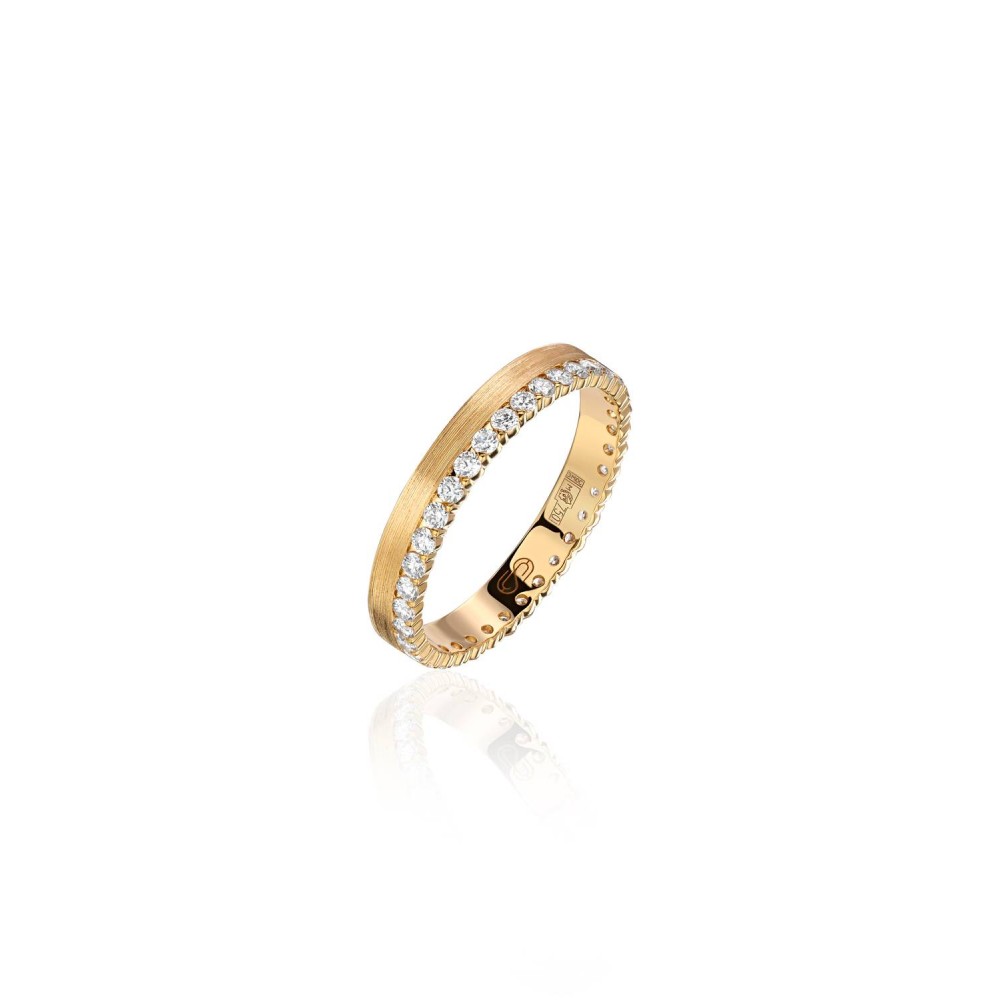 Wedding ring, 18-karat yellow gold and diamonds