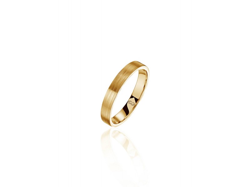 Мужское обручальное кольцо, Матовое желтое золото 750 пробы