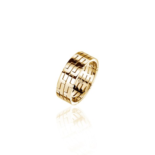 Male Ring, 18-carat yellow gold with diamonds