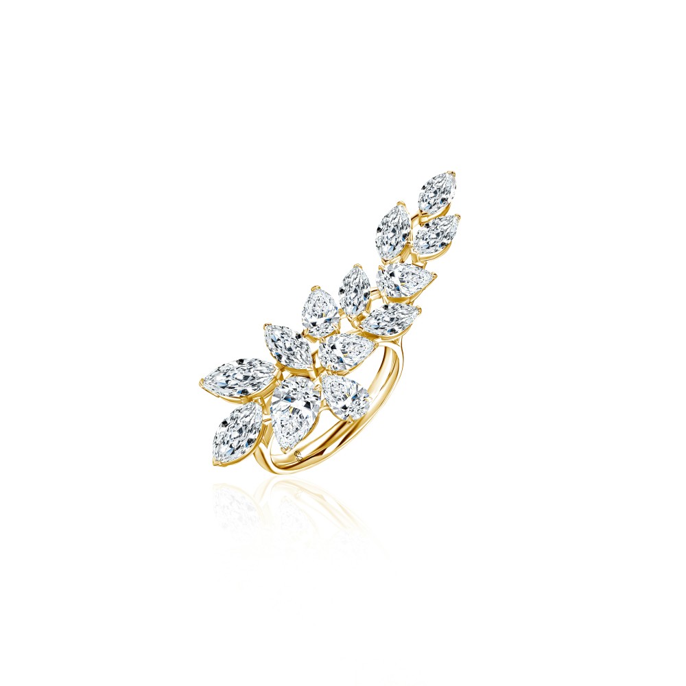 Ring, 18-carat yellow gold with diamonds