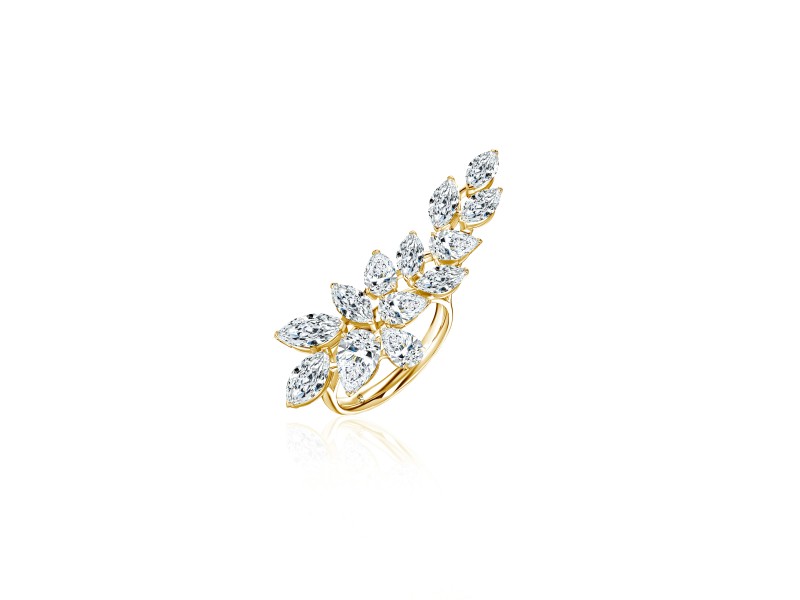 Ring, 18-carat yellow gold with diamonds