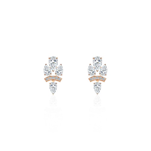 Earring, 18-carat pink gold with diamonds