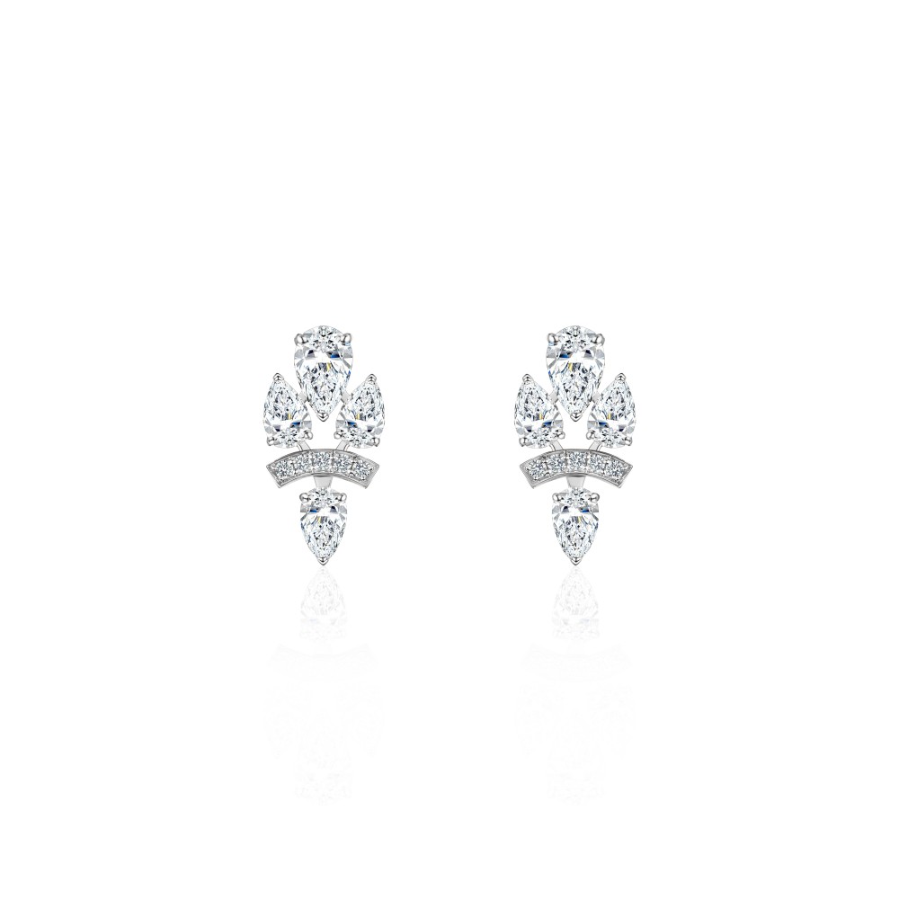 Earring, 18-carat white gold with diamonds