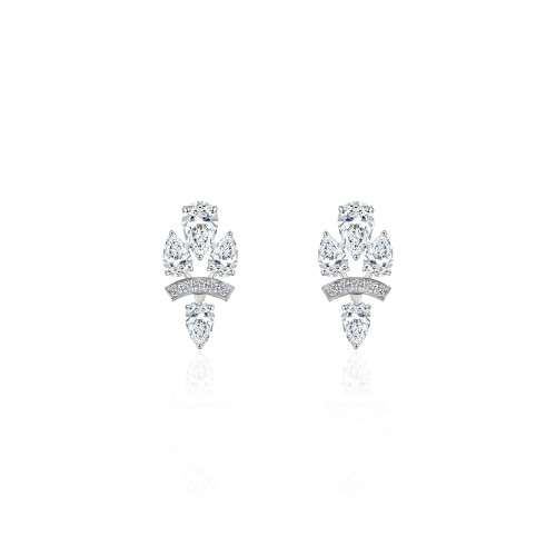 Earring, 18-carat white gold with diamonds