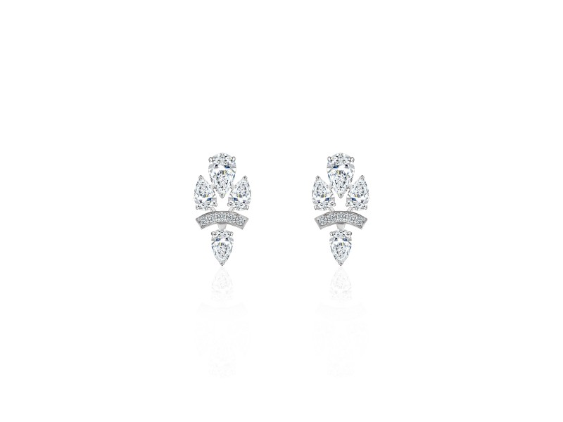 Earring, 18-carat white gold with diamonds