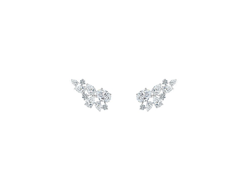 Earring, 18-carat white gold with diamonds