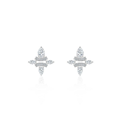 Earring, 18-carat white gold with diamonds