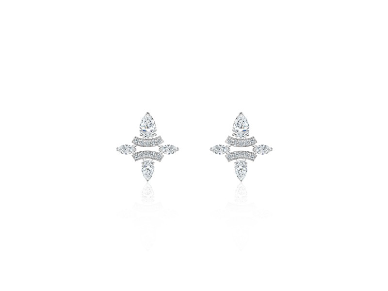 Earring, 18-carat white gold with diamonds