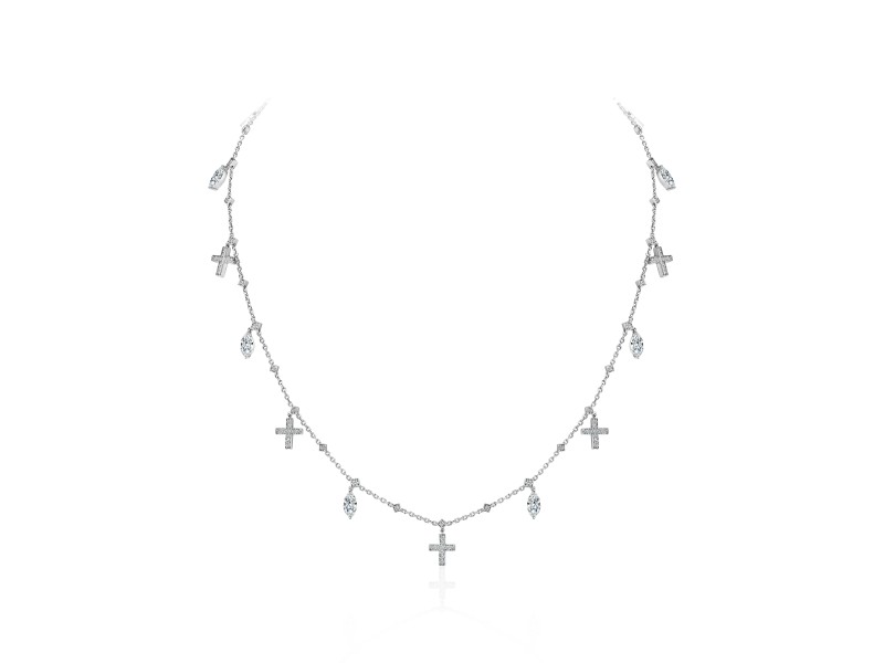 Necklace, 18-carat white gold with diamonds