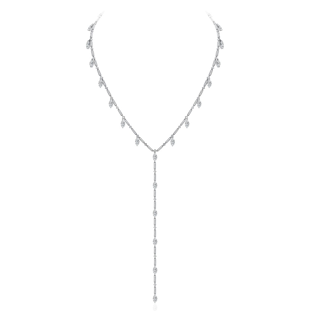 Necklace, 18-carat white gold with diamonds