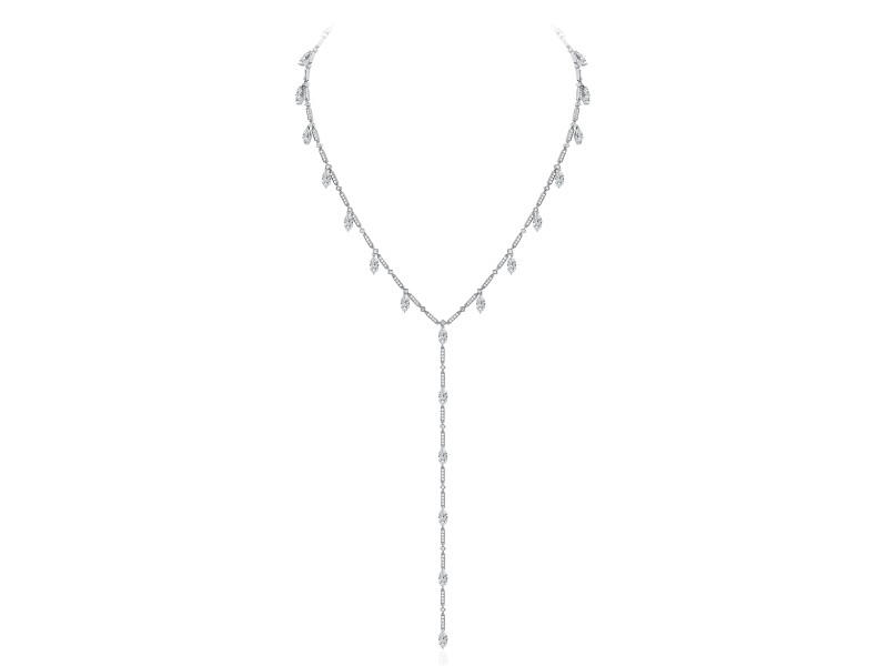 Necklace, 18-carat white gold with diamonds