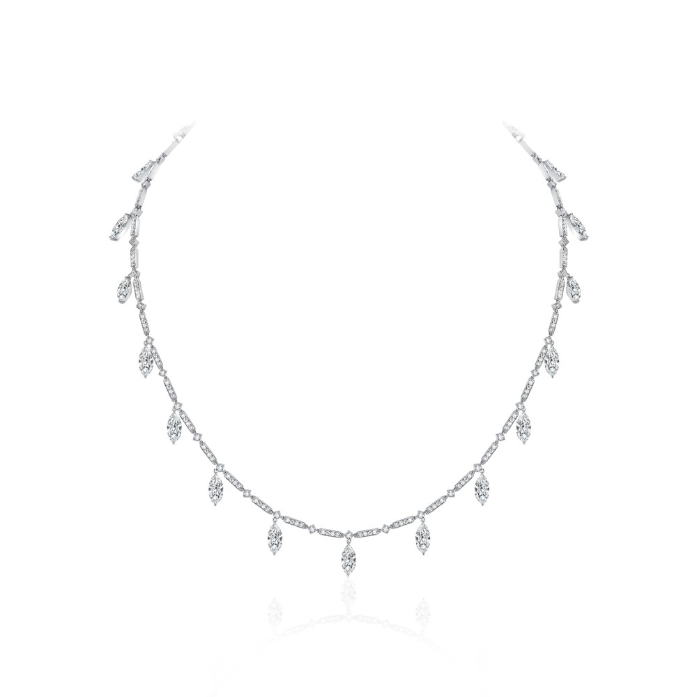 Necklace, 18-carat white gold with diamonds