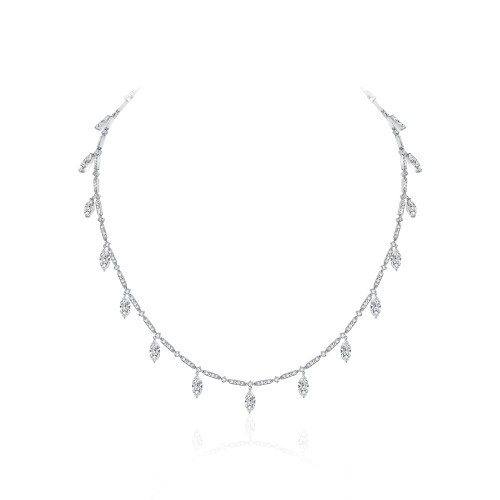 Necklace, 18-carat white gold with diamonds