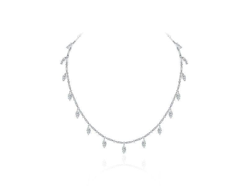 Necklace, 18-carat white gold with diamonds