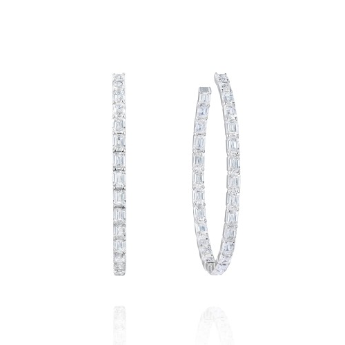 Earring 18-carat White gold with diamonds