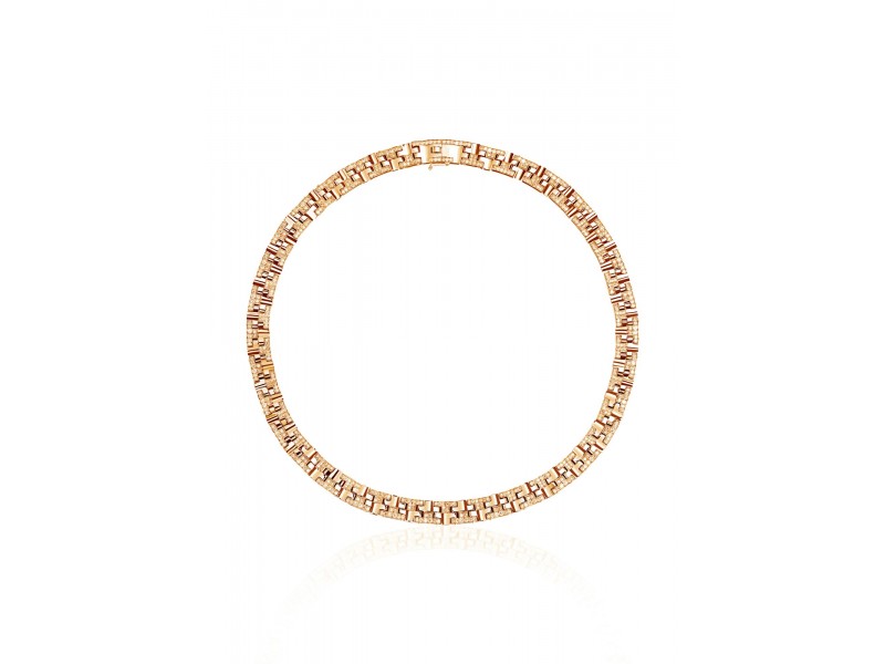 Necklace, 18-carat Pink gold with diamonds