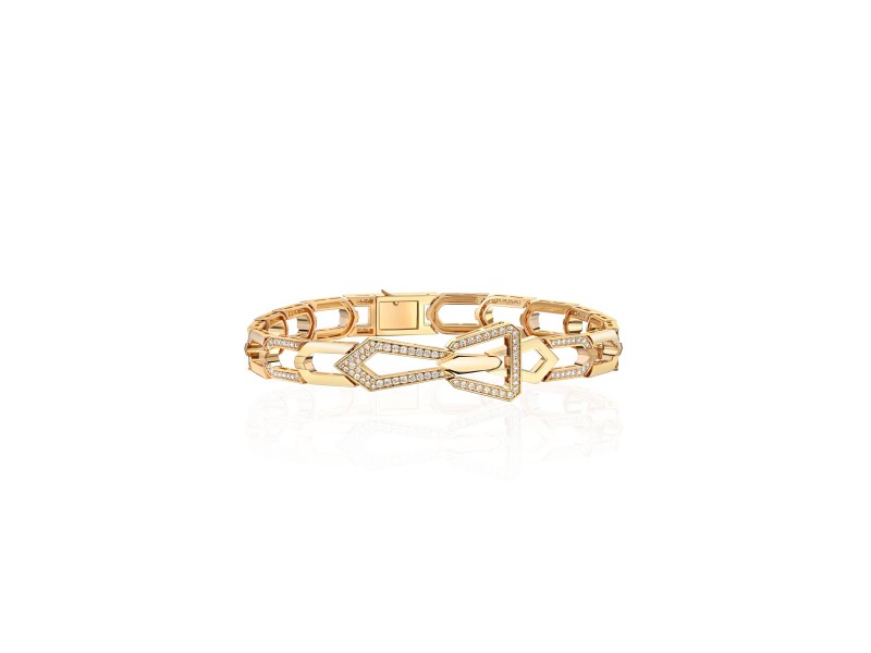 Bracelete 18-carat Yellow gold with diamonds