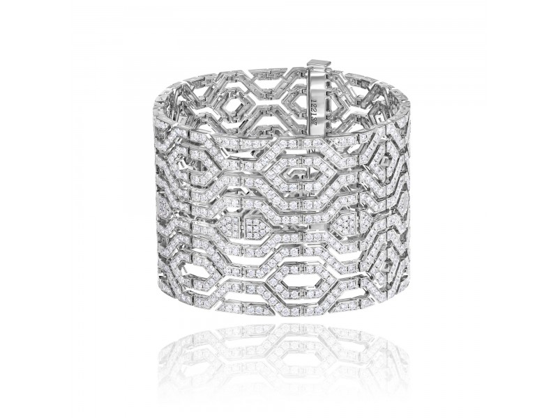 Bracelet, 18-carat white gold with diamonds