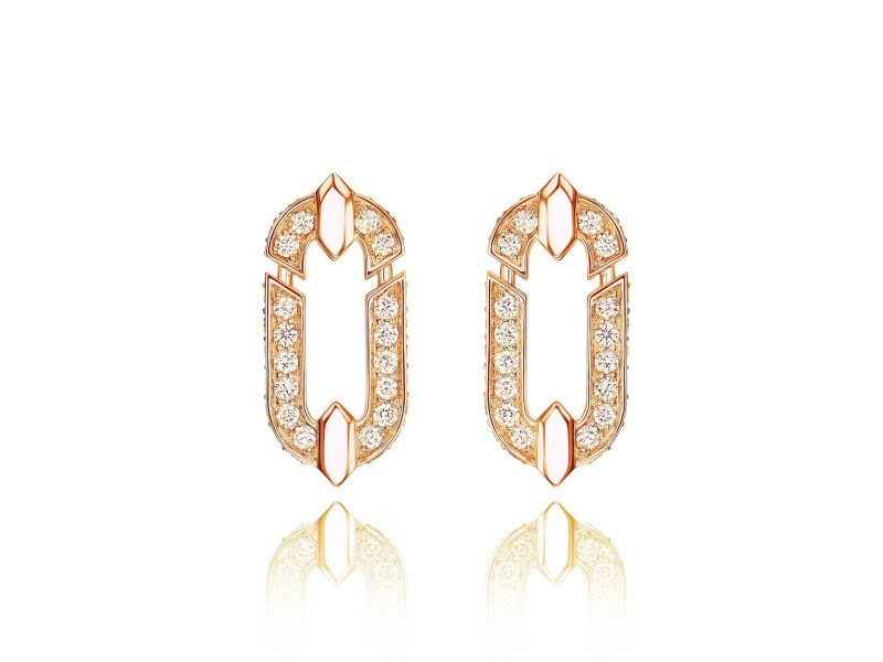 Earring 18-carat Pink gold with diamonds