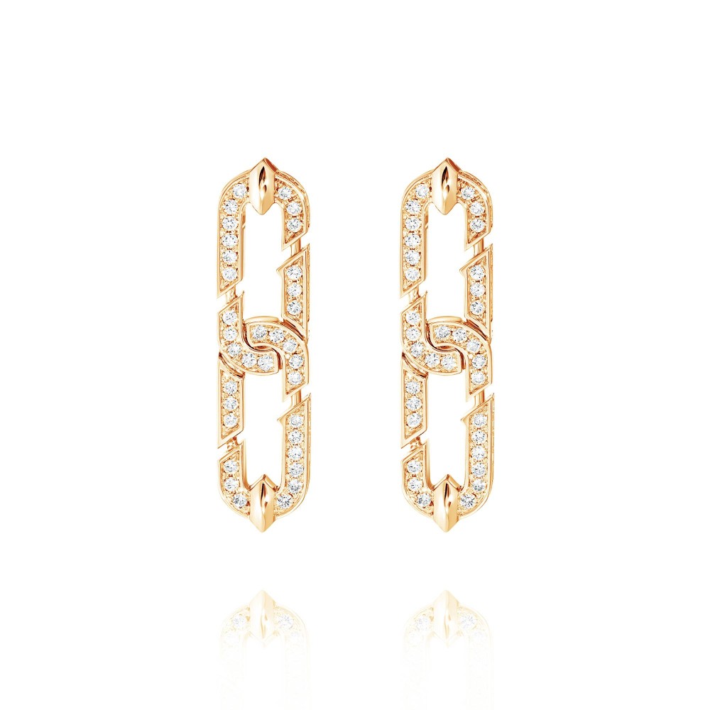 Earring 18-carat Pink gold with diamonds