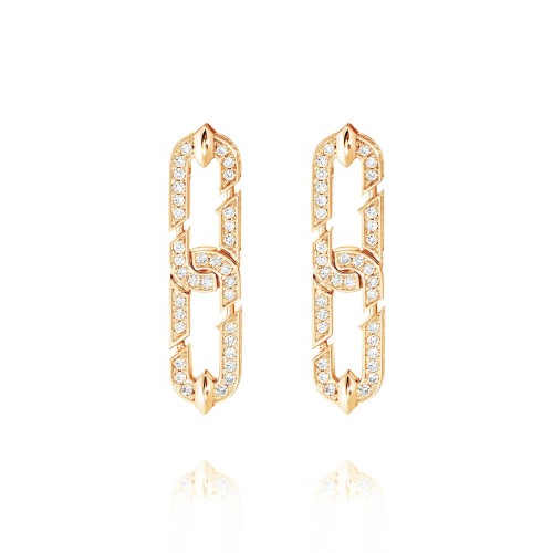 Earring 18-carat Pink gold with diamonds