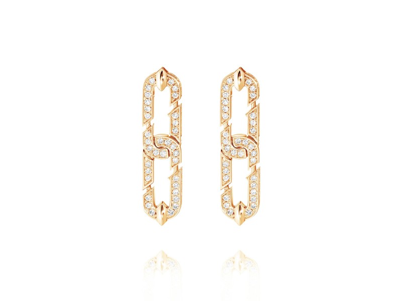 Earring 18-carat Pink gold with diamonds