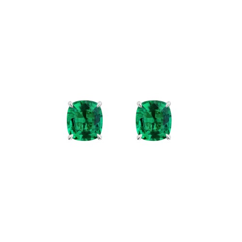 Earrings/Studs 18-carat White gold with Emerald