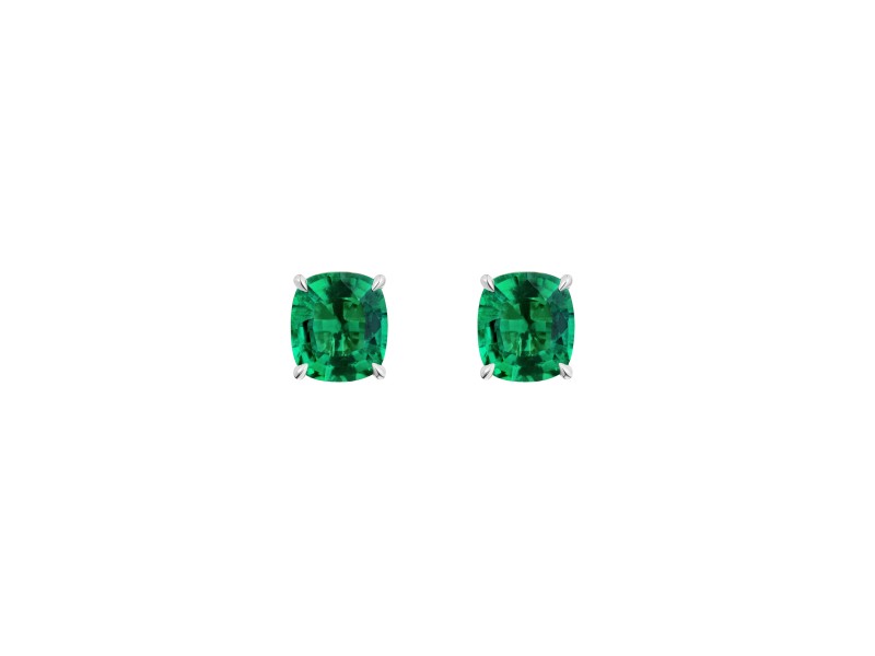 Earrings/Studs 18-carat White gold with Emerald