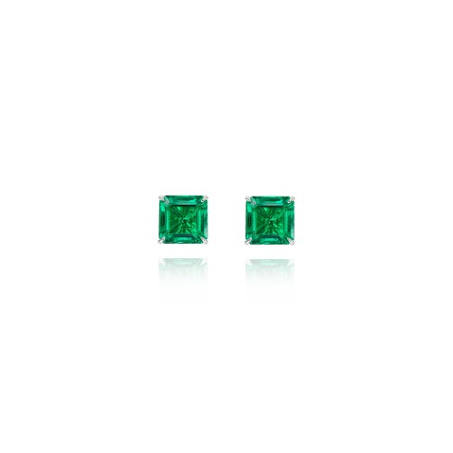 Earrings/Studs 18-carat White gold with Emerald